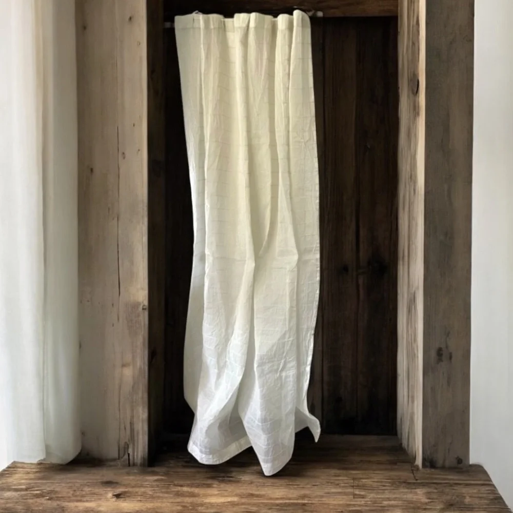 WEST ELM COTTON VOILE CRINKLE SHOWER CURTAIN 75x77